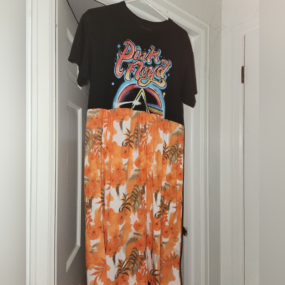 Repurposed concert tee dress